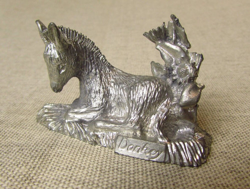 Small vintage pewter laying - small,