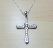 Sterling silver cross with - silver,