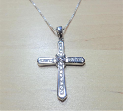 Sterling silver cross with - sterling,