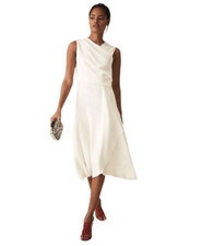 Reiss Marling Wrap Front Midi Dress White UK10 RRP £180