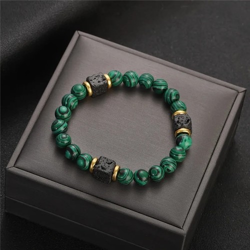 Natural malachite beaded - malachite,