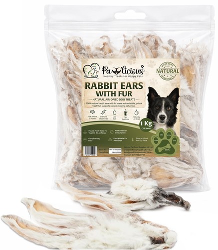 1kg rabbit ears with fur - 1kg, fur/hair