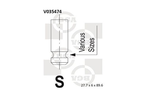 Intake valve bga v035474 - intake,