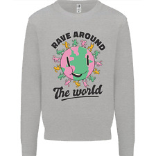 Rave Around the World Dance Music Acid Raver Mens Sweatshirt Jumper