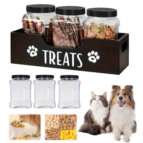 Wooden pet snack storage box - snack,