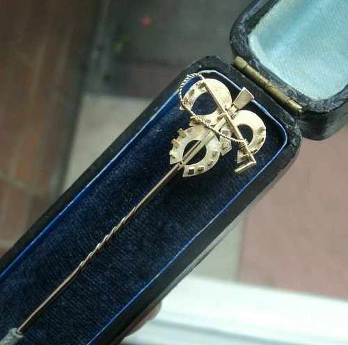 Gold horse riding brooch - riding,