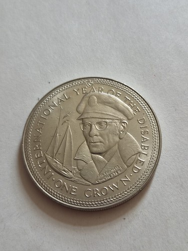 Isle man one crown coin - of,