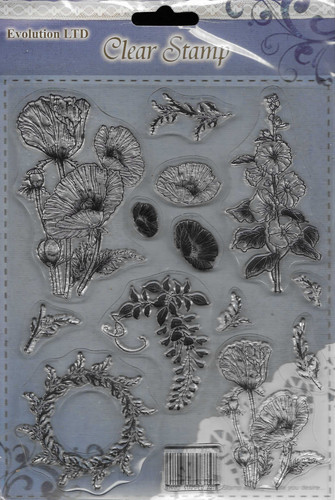Floral clear stamp - stamp, set