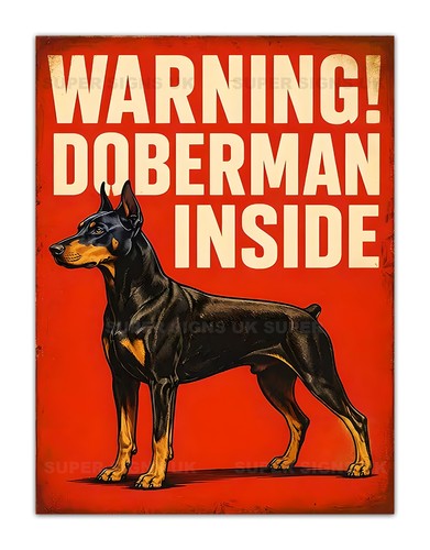 Doberman inside metal garden - doberman,