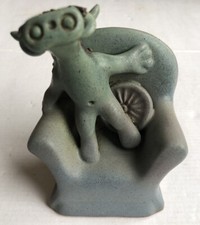 Rare Julian Francis Stoneware Dragon in an Armchair Model