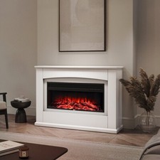 48in White Mantel Electric