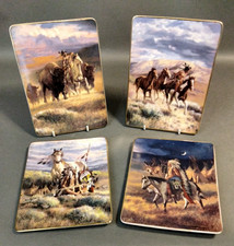 American Indian Heritage Foundation Museum World Of The Warrior Plates X 4 HF/JE