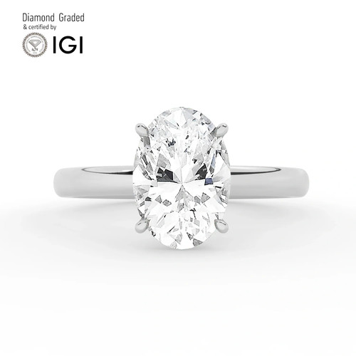 Oval diamond engagement ring - diamond,