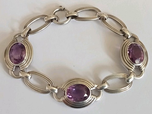 Vintage solid silver - , amethyst