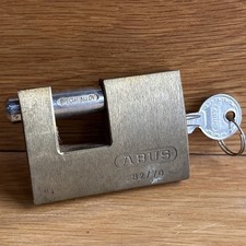 ABUS Mechanical 82/70mm Monoblock Brass Shutter Padlock Rare