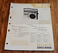 Sony CFM-31L Cassette Corder Tape Recorder Service Manual Original Genuine 1979