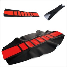 One Pcs Leather Gripper Soft Motorcycle ATV Seat Cover Rubber Cushion Black +Red