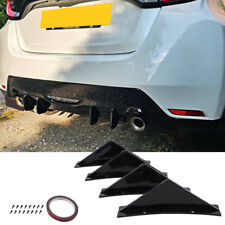 For Toyota Yaris GR Gloss Curved Rear Bumper Diffuser Spoiler Splitter 4-Fins