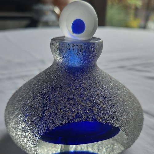 Cobalt blue sugared - sugared, glass