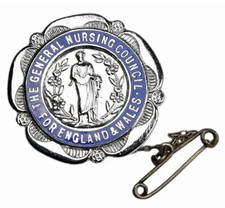 General Nursing Council For England & Wales 1951 Nurses Enamel Badge Brooch