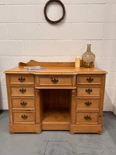 Antique Victorian Stripped Pine sideboard with Drawers Raised back