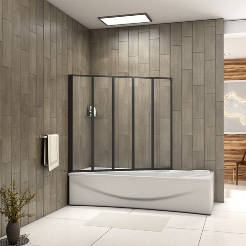 Bathroom matt black frameless - matt,