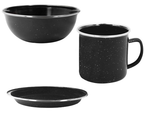Enamel travel plate bowl and - travel,