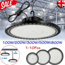 1-10x LED High Bay Light 100/200/300W/500W/800W Low Bay UFO Warehouse Industrial