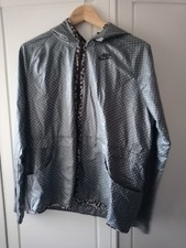 Ladies NIKE smart charcoal grey jacket  size L floral dots with hood 