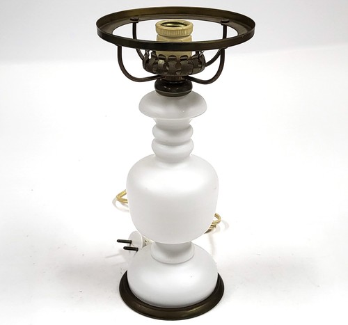 Vintage milk glass table lamp - table,