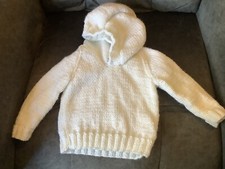 New hand knitted white Aran