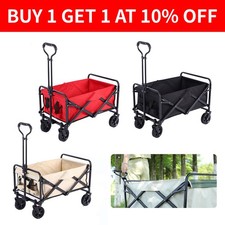 Heavy Duty Foldable Fishing Trolley Pull Cart Garden Camping Festival Beach~