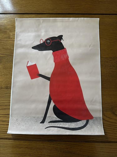 Black whippet greyhound - whippet, in