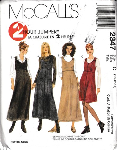 Overall pinafore jumper dress - jumper,