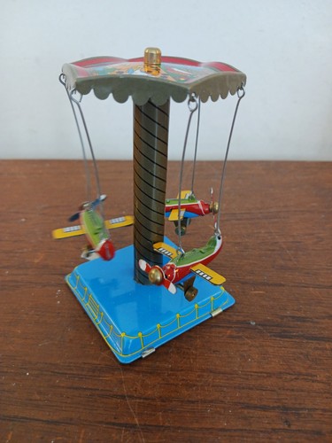 Vintage tin toy airplane - vintage,
