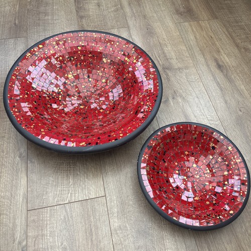 Set red mosaic bowls - set,