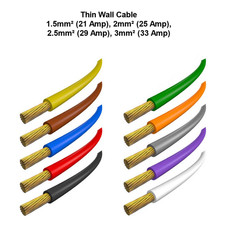 Thin Wall Single Core Stranded Cable 12v 24v Wire 1.5mm 2mm 2.5mm 3mm