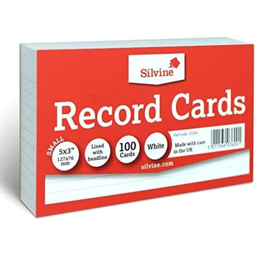 5x3 record cards lined with - lined,