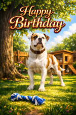 American bulldog birthday - birthday, card