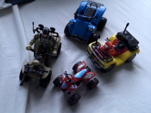Four various toy - bikes, (