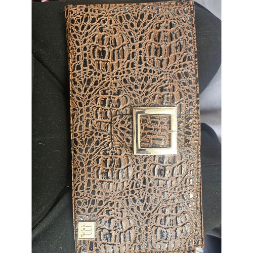 Miche luxe brown croc - brown, embossed