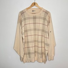 Pringle of Scotland Pure Cotton Vintage Jumper L Men’s Cream Crew Neck *Desc*