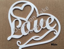 Heart Shaped Wedding Cake Topper - Love in writing - Acrylic decoration