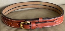 TWBC Brown Leather Pistol Police Belt - Varied Sizes - Hidden Coin Compartment
