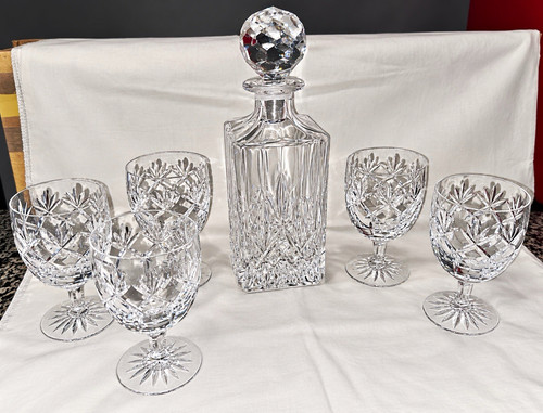 Vintage cut crystal glass - cut,