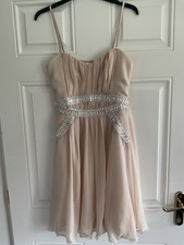 Little Mistress cream diamante dress, 10 12 14, worn once