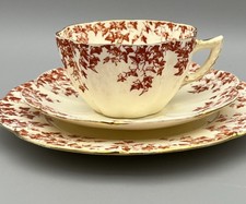 Wileman Trio Set Red Ivy Daisy Shape 175636 Shelley Predecessor 1930s Antique