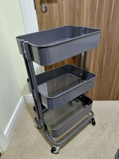 3-Tier Auto Detailing Cart Wheels Valet Trolley Wash Product Hub, Tool Organiser