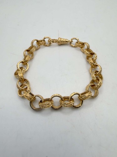 9ct patterned belcher bracelet - patterned,