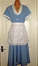 Maid Waitress Diner Dress Apron Blue Overall Catering Cleaning Collar Alice